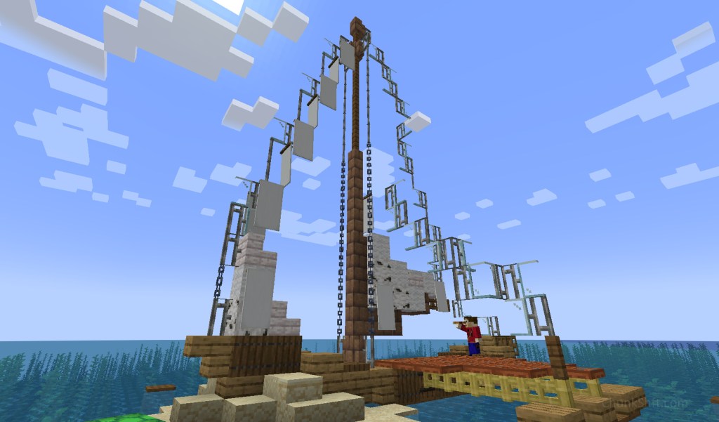 Building a boat in&nbsp;Minecraft